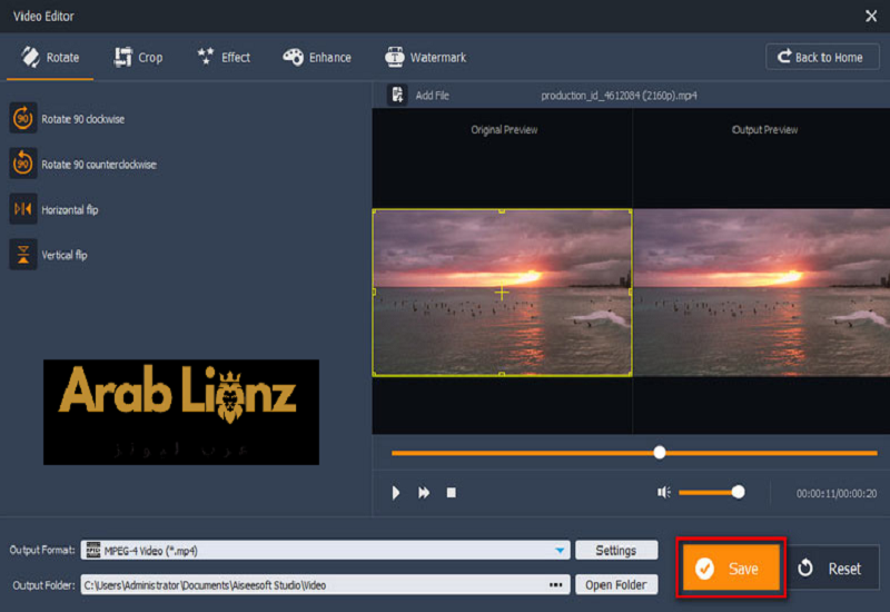 تنزيل برنامج Aiseesoft Video Editor النسخة الكاملة لتحرير الفيديو بسهولة وفعالية Arablionz.org