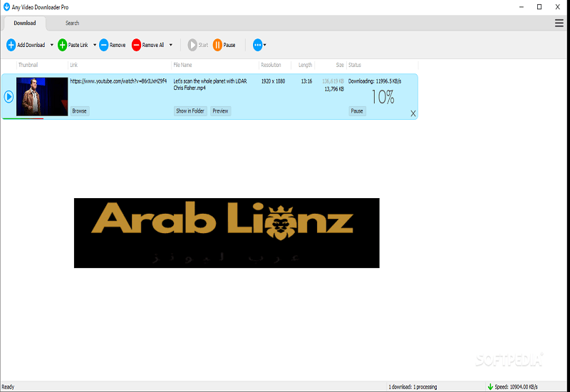Any Video Downloader Pro (لنظامي التشغيل Windows 32 بت و64 بت) Arablionz.org