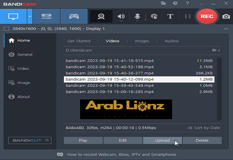 تحميل برنامج Bandicam Screen Recorder النسخة الكاملة لنظام ويندوز (العربية) Arablionz.org