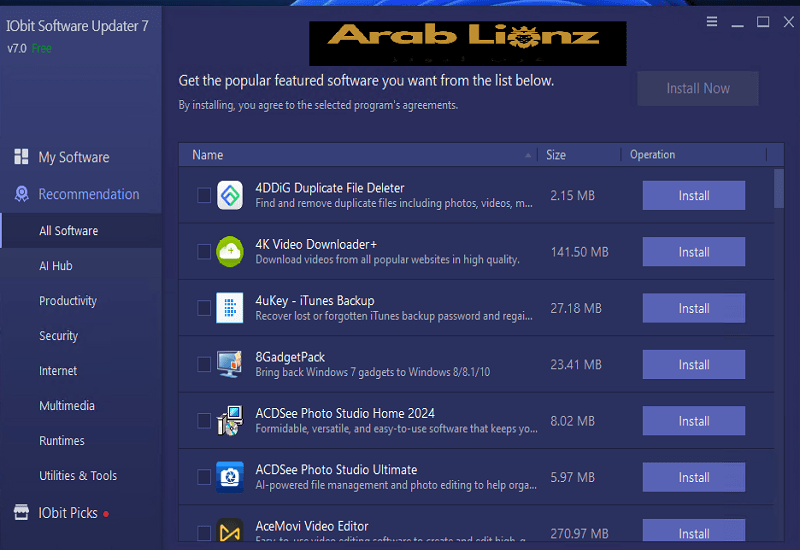 تنزيل برنامج IObit Software Updater Pro النسخة الكاملة للكمبيوتر الشخصي Arablionz.org