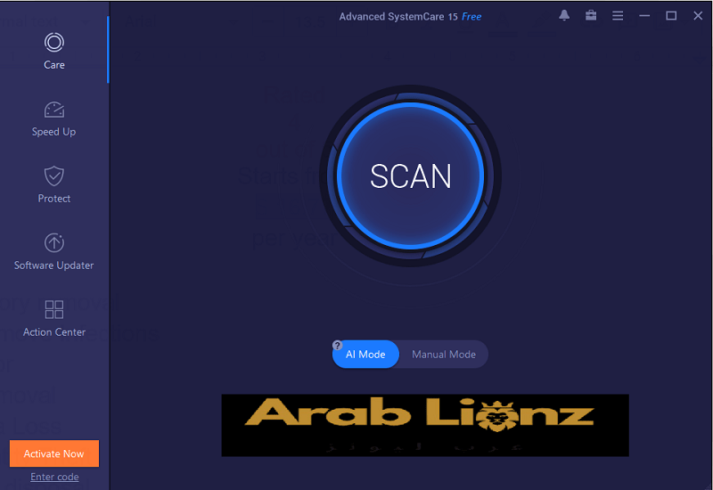Advanced SystemCare 15 لتنظيف وتسريع جهاز الكمبيوتر الذي يعمل بنظام Windows Arablionz.org