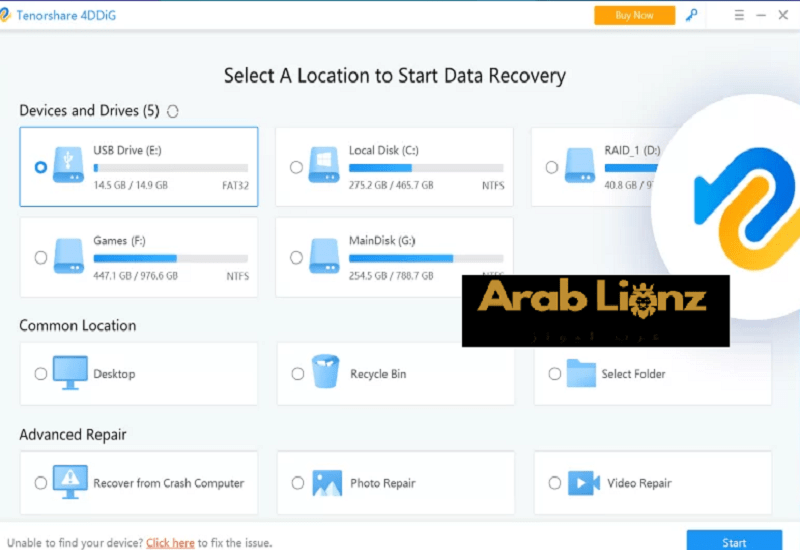 تنزيل Tenorshare 4DDiG النسخة الكاملة للكمبيوتر الشخصي - استعادة الملفات المحذوفة - Arablionz.org