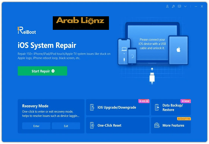 تنزيل Tenorshare ReiBoot لإصلاح عناصر واجهة المستخدم المخصصة الفارغة في iPhone Arablionz.org
