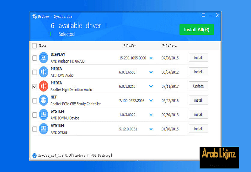 قرص DrvCeo All Driver – حزمة برامج تشغيل كاملة غير متصلة بالإنترنت لنظام Windows _ Arablionz.org