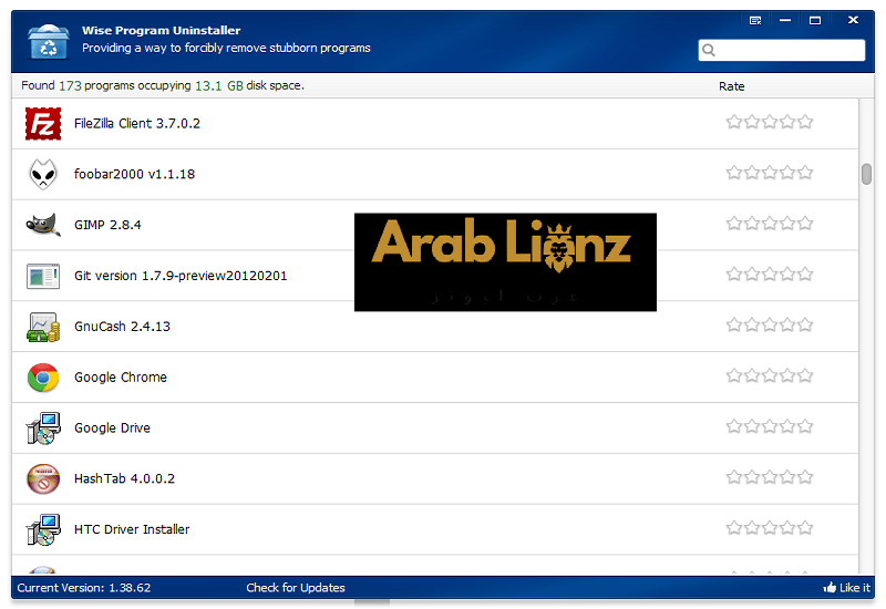 قم بتنزيل برنامج Wise Program Uninstaller لإزالة البرامج العنيدة من جذورها Arablionz.org